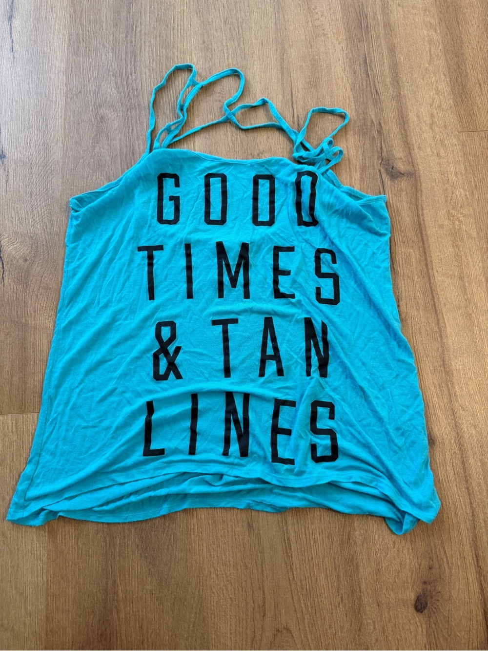 PINK Good Times & Tan Lines Turquoise Strappy Women's Tank Top